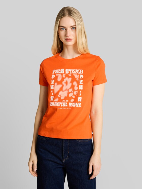 Printed T-shirt - Fiery Orange