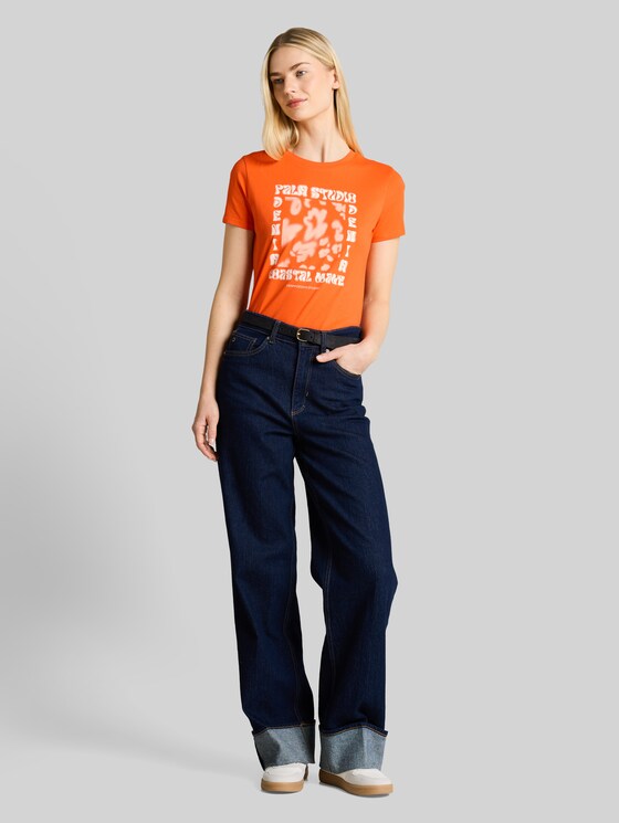 Printed T-shirt - Fiery Orange