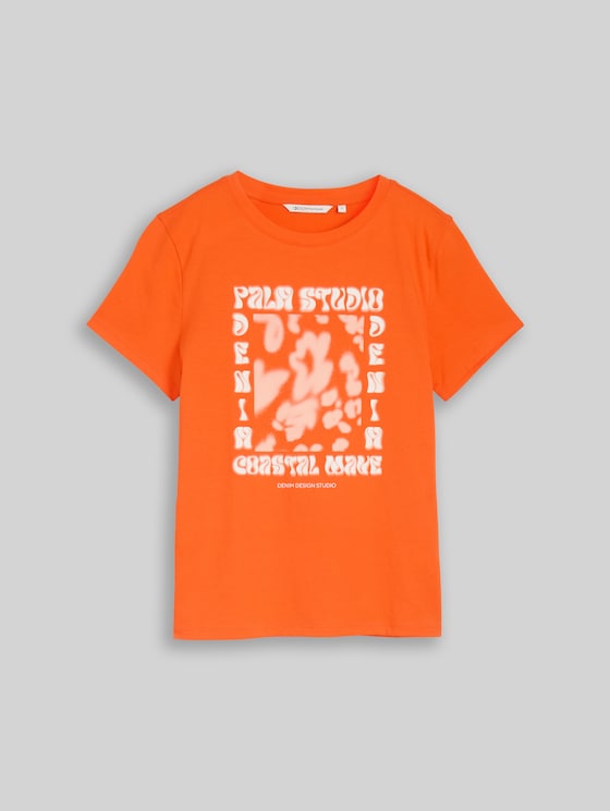 Printed T-shirt - Fiery Orange