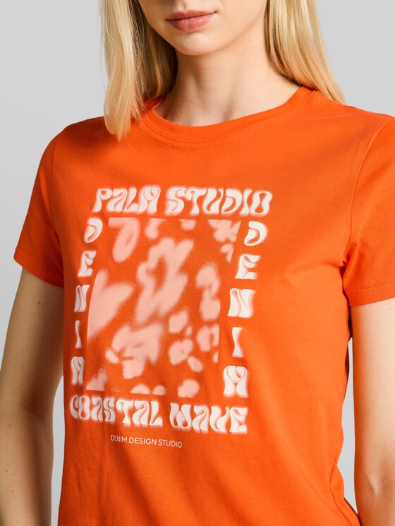 Printed T-shirt - Fiery Orange