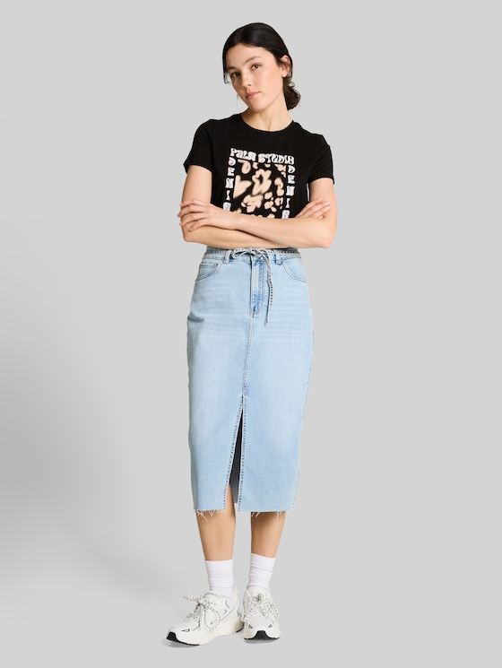 Printed T-shirt - deep black