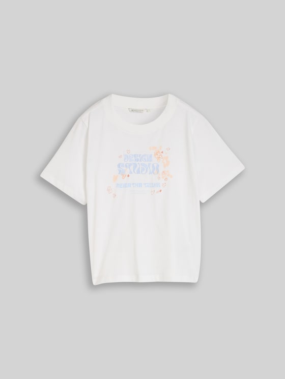 Loose fit T-shirt with embroidery - White