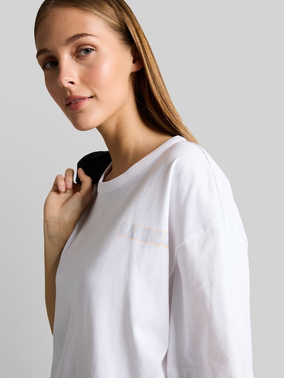 Oversized T-Shirt with back print - White