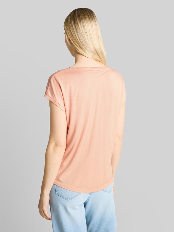 T-shirt with V-neck - Orange Parfait