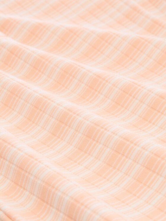 Henley T-shirt with striped pattern - apricot white gradient stripe