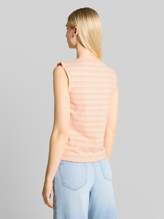 Top with striped pattern - apricot white gradient stripe