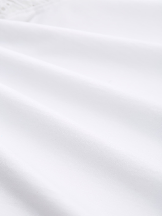 Loose fit T-shirt with eyelet embroidery - White