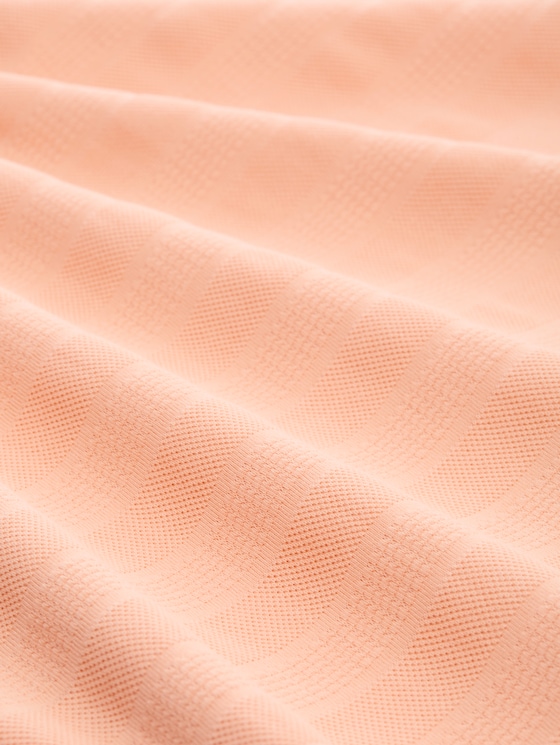 Jacquard T-shirt with round neckline - Orange Parfait