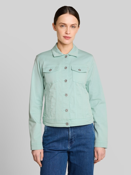 Denim jacket with side pockets - blue haze