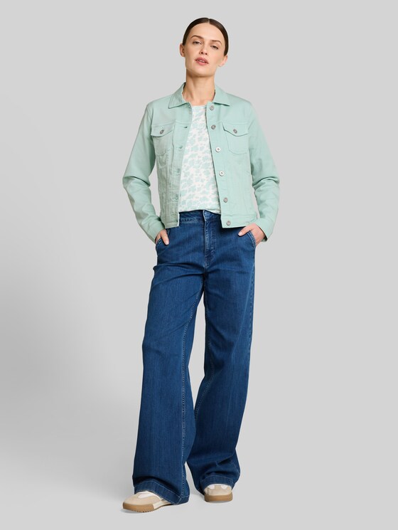 Denim jacket with side pockets - blue haze