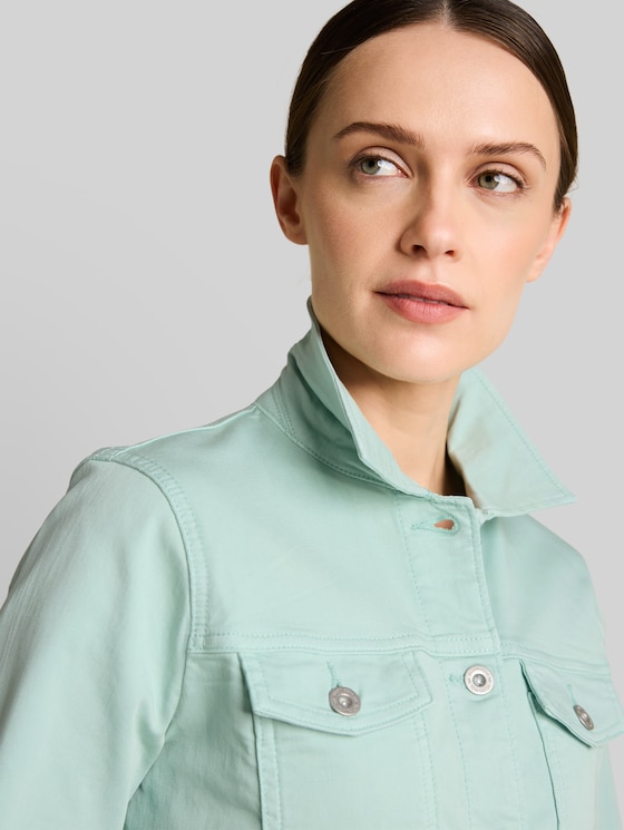Denim jacket with side pockets - blue haze