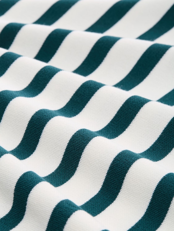 Striped knitted jumper - white green knit stripe