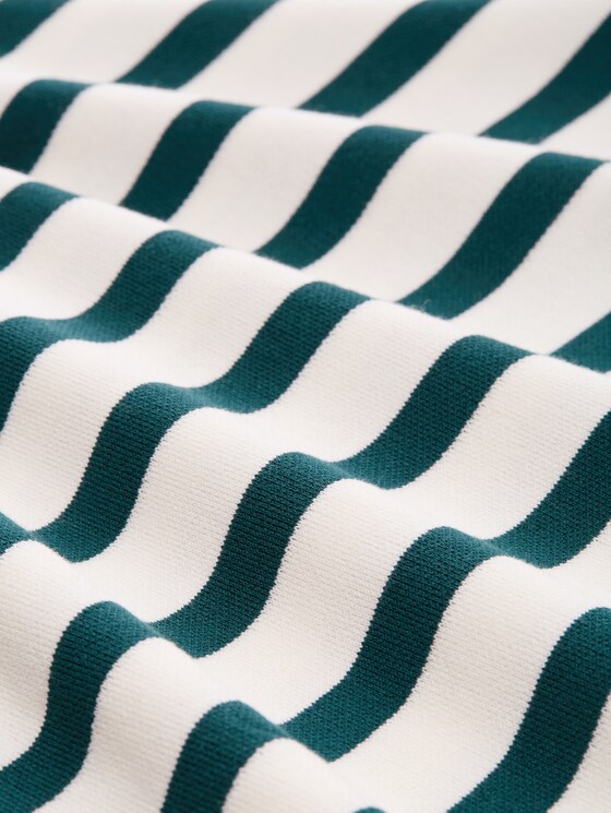 Loose fit cardigan with striped pattern - white green knit stripe