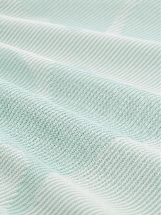 Cotton knitted jumper - mint ginko structure stripe