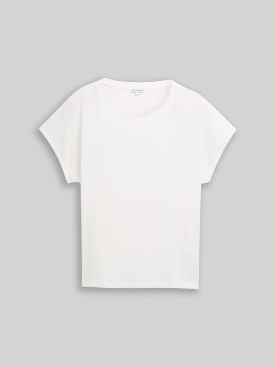 T-shirt in a mix of materials - Whisper White