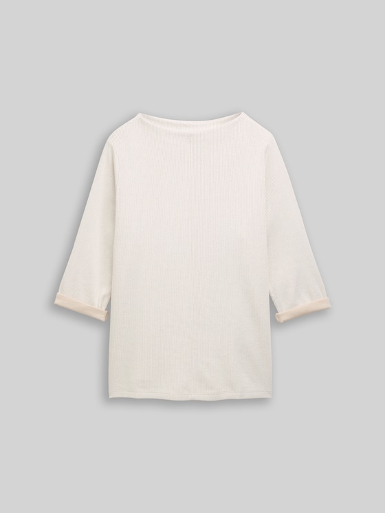 Plus Size - Sweatshirt with stand-up collar - sand stone beige melange