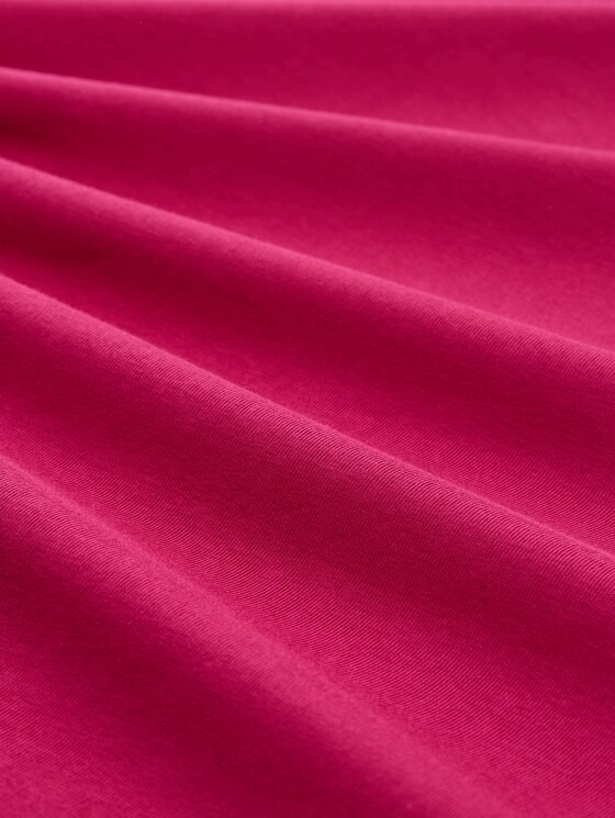Plus Size - Slim fit long-sleeved shirt with glitter logo - dark pink