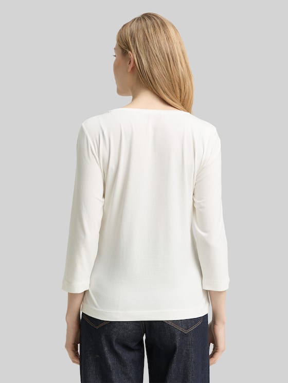 Long-sleeved shirt with a print - Whisper White
