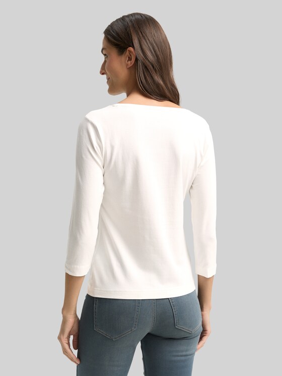 Long-sleeved shirt with a print - Soft Clear White