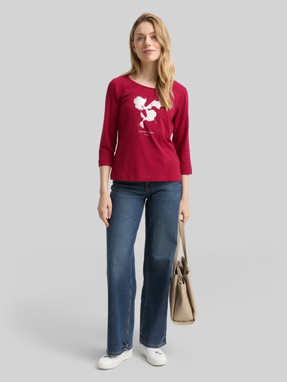 Long-sleeved shirt with a print - Rumba Red