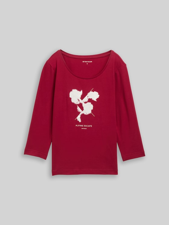 Long-sleeved shirt with a print - Rumba Red