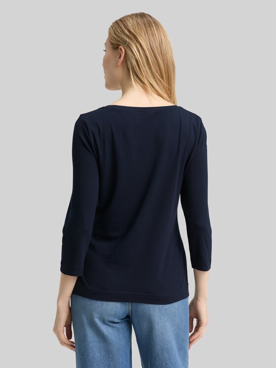 Long-sleeved shirt with a print - sky captain blue