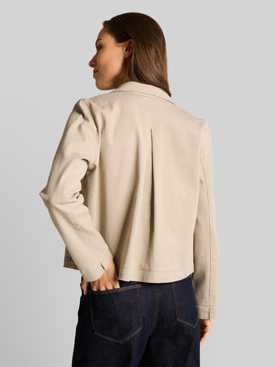 Regular fit jacket with breast pockets - soft taupe grey