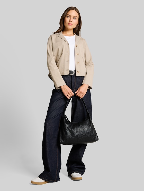 Regular fit jacket with breast pockets - soft taupe grey