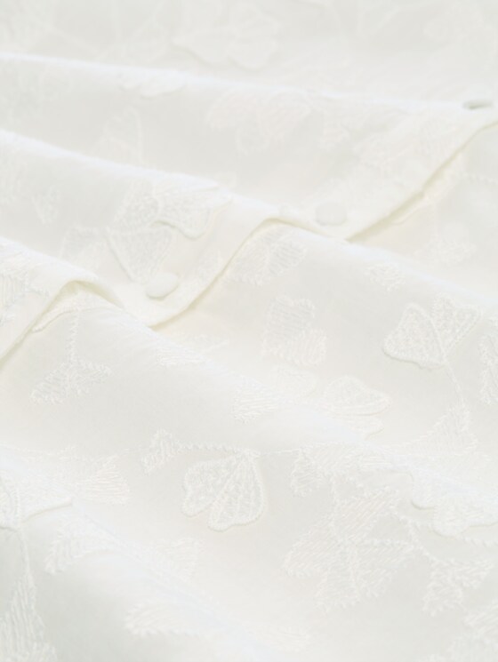 Loose-fit blouse with embroidery - White