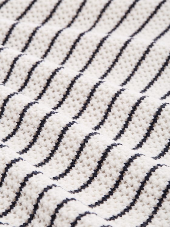 Cardigan with stripe pattern - white navy structure stripe