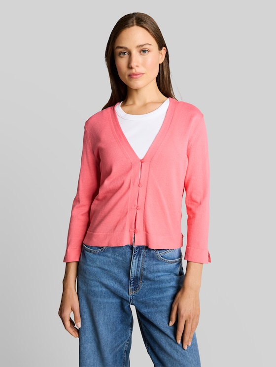Cotton cardigan - soft coral pink