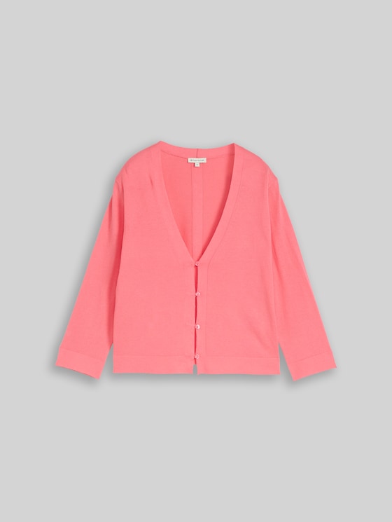 Cotton cardigan - soft coral pink