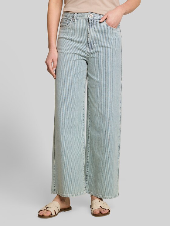 TTNELMA CULOTTE jeans with striped pattern - denim offwhite stripe