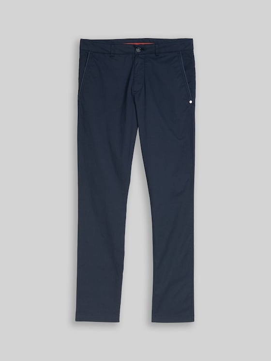 TTTRAVIS SLIM Chino Trousers - navy mini geometric print