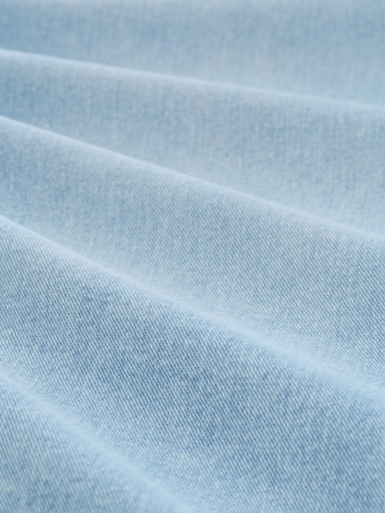 Culotte jeans with recycled cotton - Used Light Stone Blue Denim