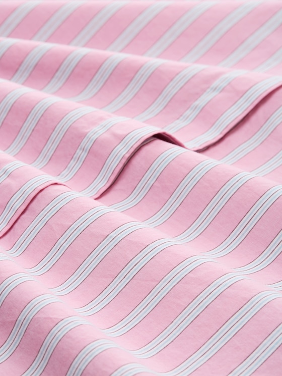 Oversized shirt blouse with stripe pattern - pink blue white stripe