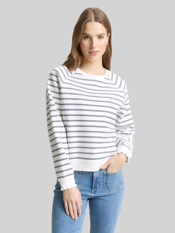 Striped sweatshirt - off white navy stripe