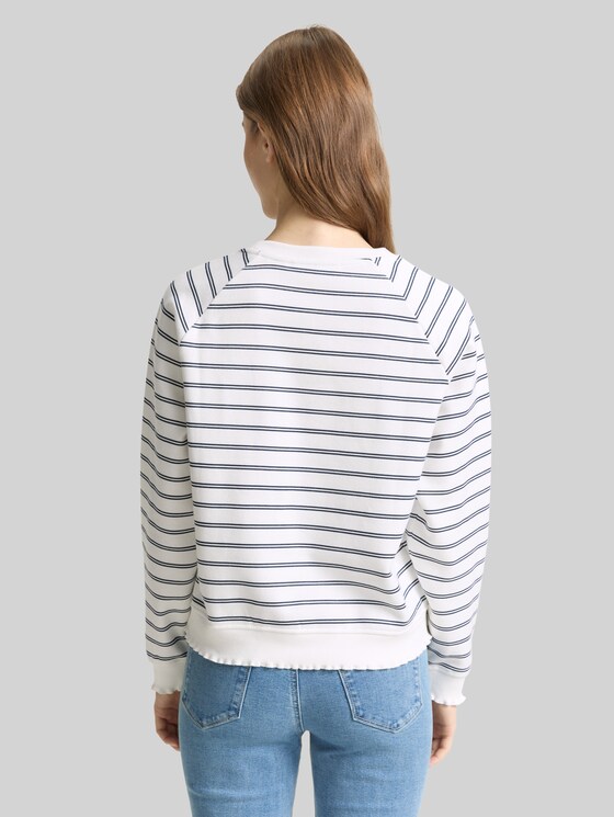 Striped sweatshirt - off white navy stripe