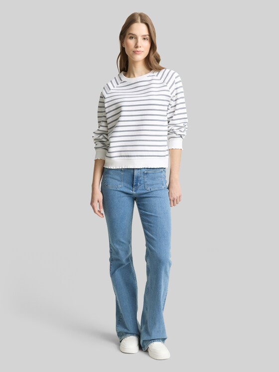 Striped sweatshirt - off white navy stripe