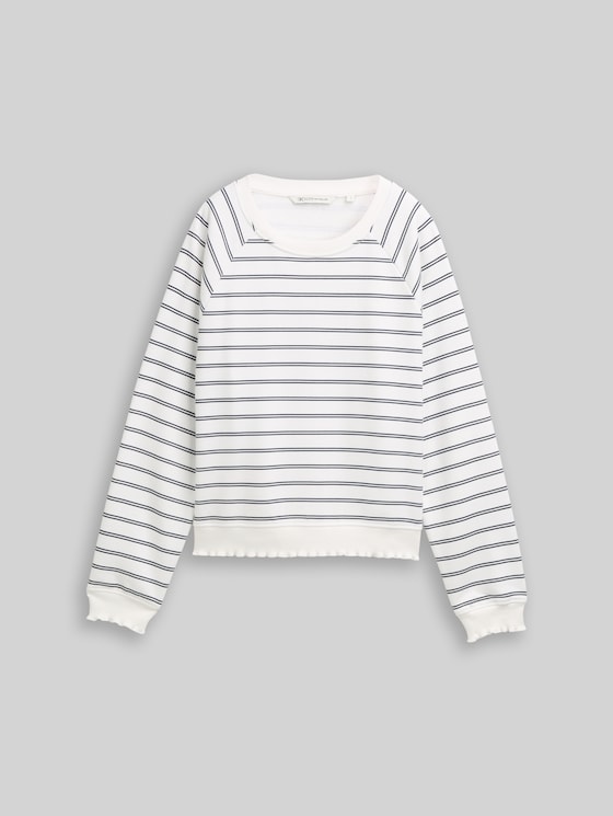 Striped sweatshirt - off white navy stripe