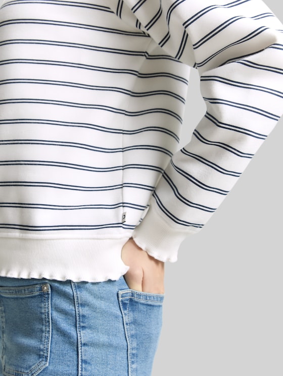 Striped sweatshirt - off white navy stripe