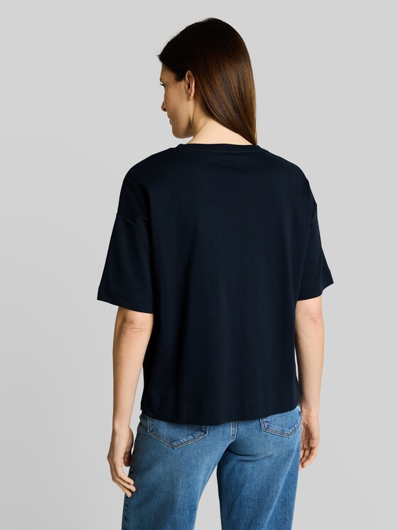 T-shirt with lettering - sky captain blue