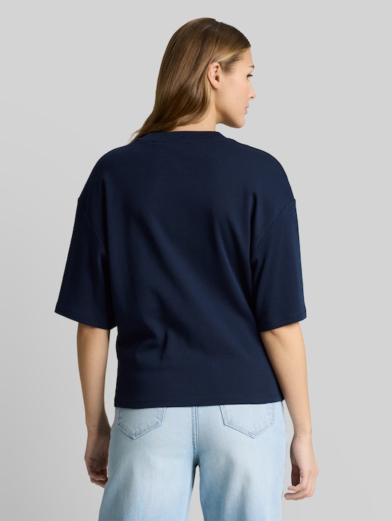 T-shirt with knot detail - sky captain blue
