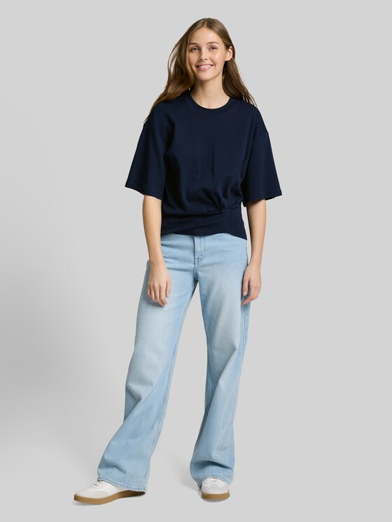 T-shirt with knot detail - sky captain blue