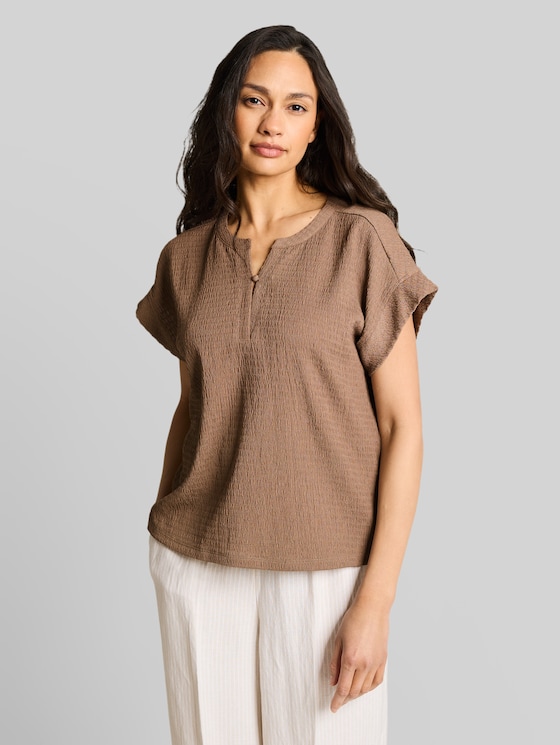 Crinkled T-shirt - taupe grey