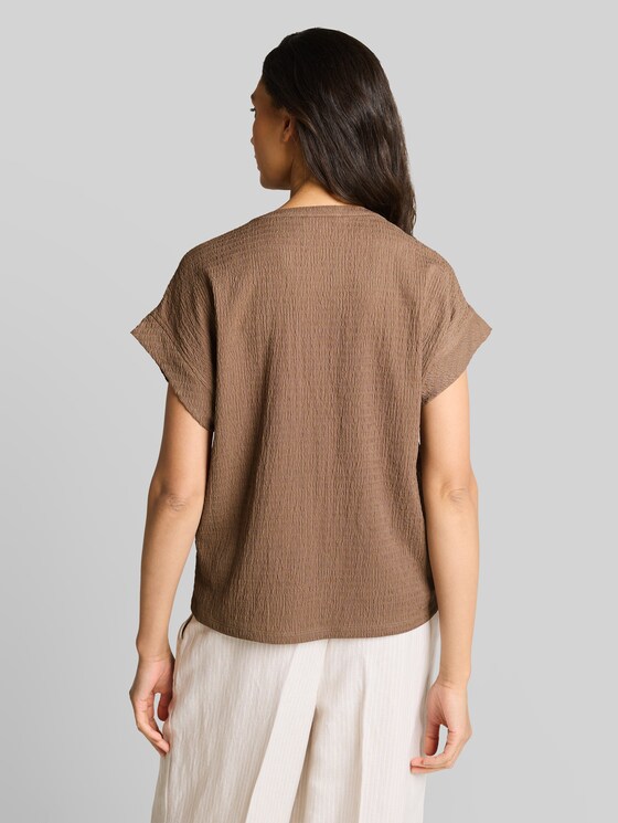 Crinkled T-shirt - taupe grey
