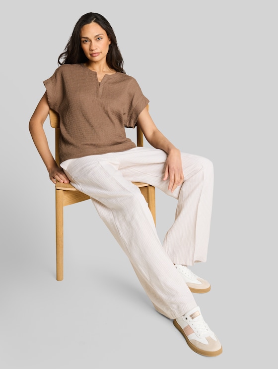 Crinkled T-shirt - taupe grey