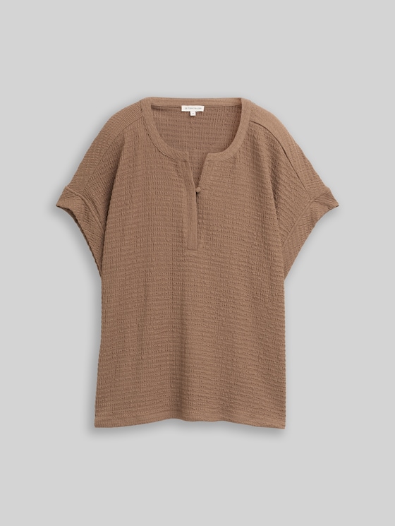 Crinkled T-shirt - taupe grey