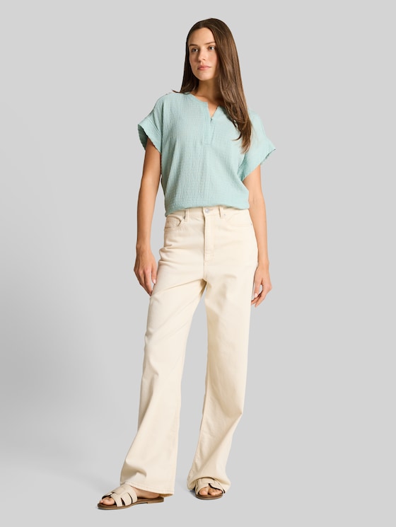 Crinkled T-shirt - blue haze