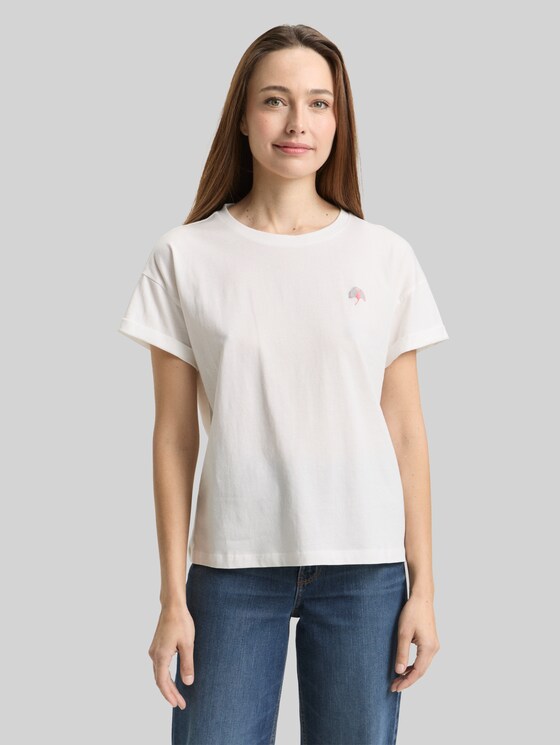 T-shirt with embroidery - Soft Clear White